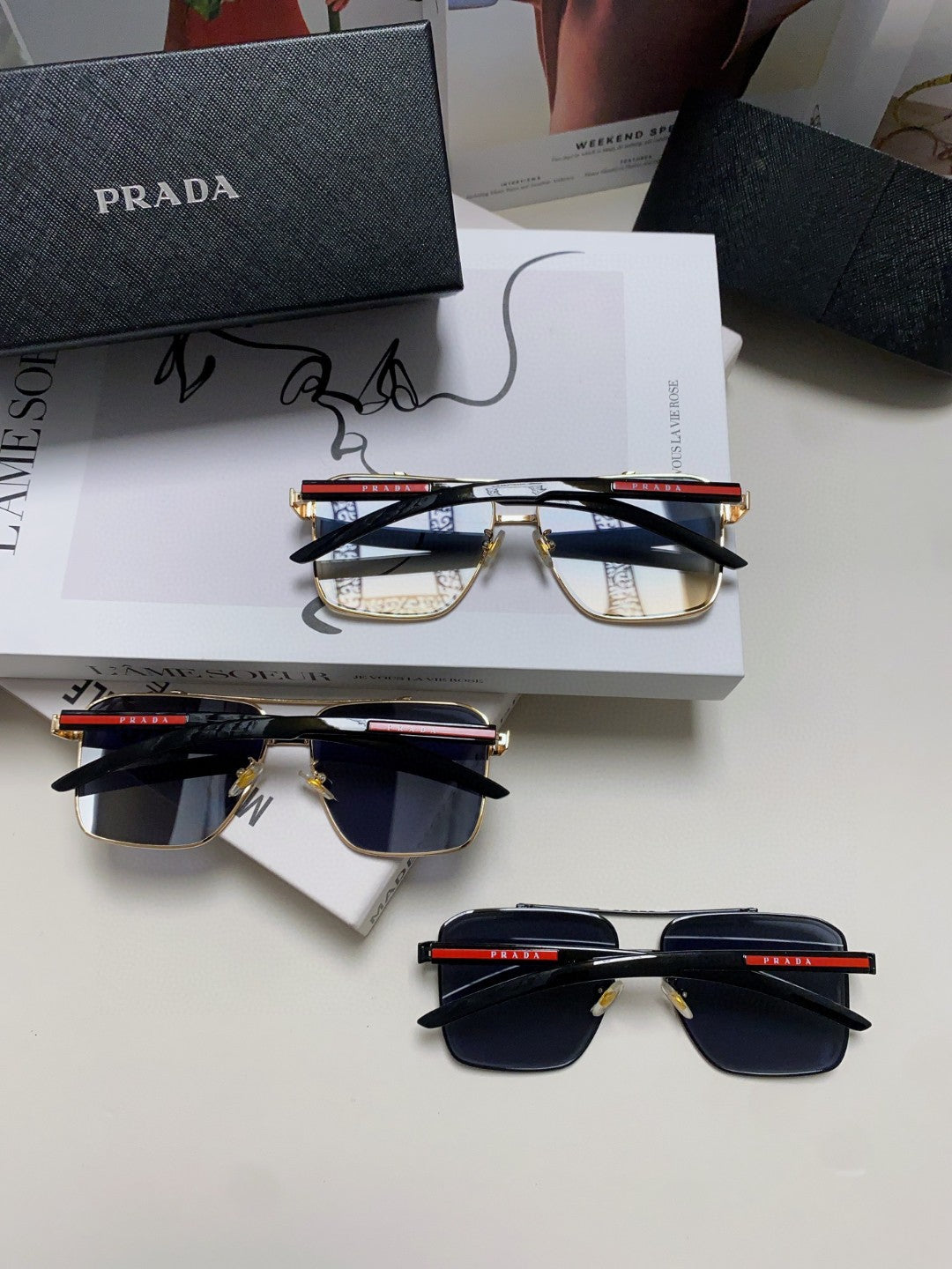 Prada Fashion Silver Lens Sunglasses for Men - 449406 - detail image 8