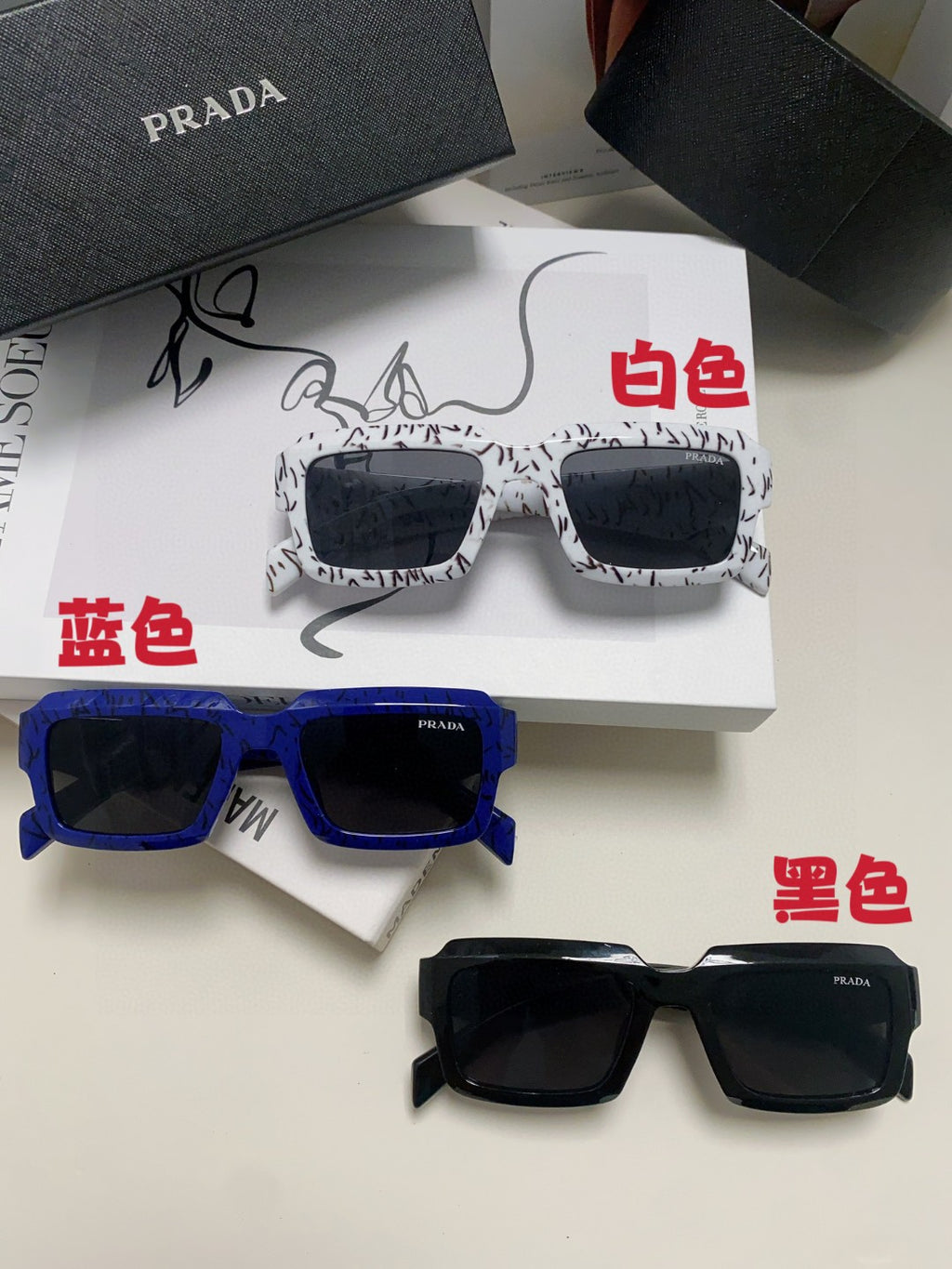 Prada Fashion Blue Lens Sunglasses for Women - 449404 - detail image 9