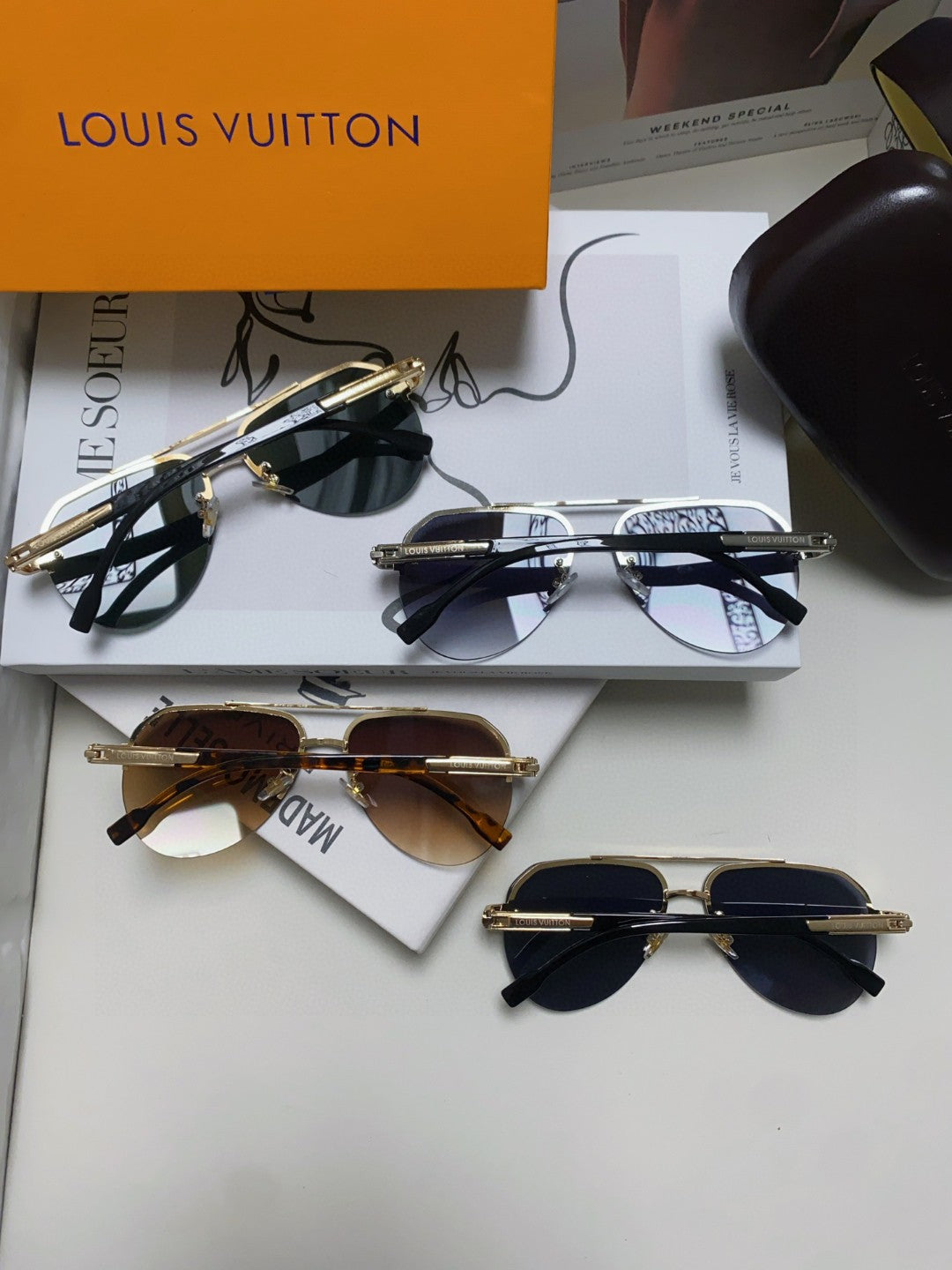 Louis Vuitton Metal Aviator Gray Lens Sunglasses for Men & Women - 448545 - detail image 8