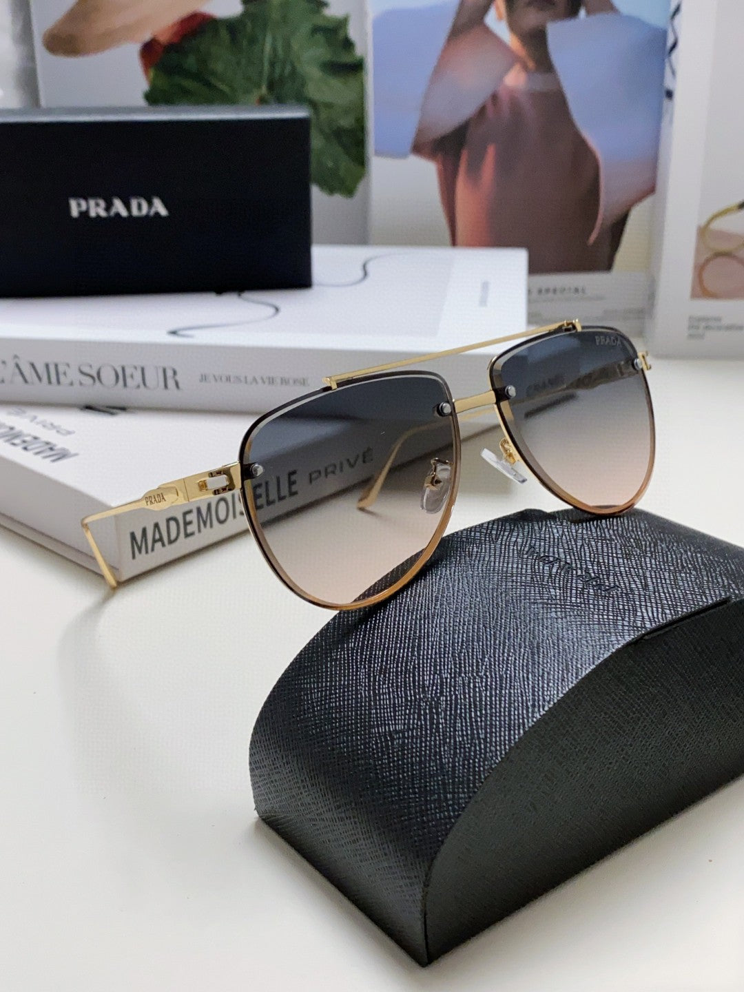 Prada Fashion Gray Lens Sunglasses for Men & Women - 487048 - detail image 7