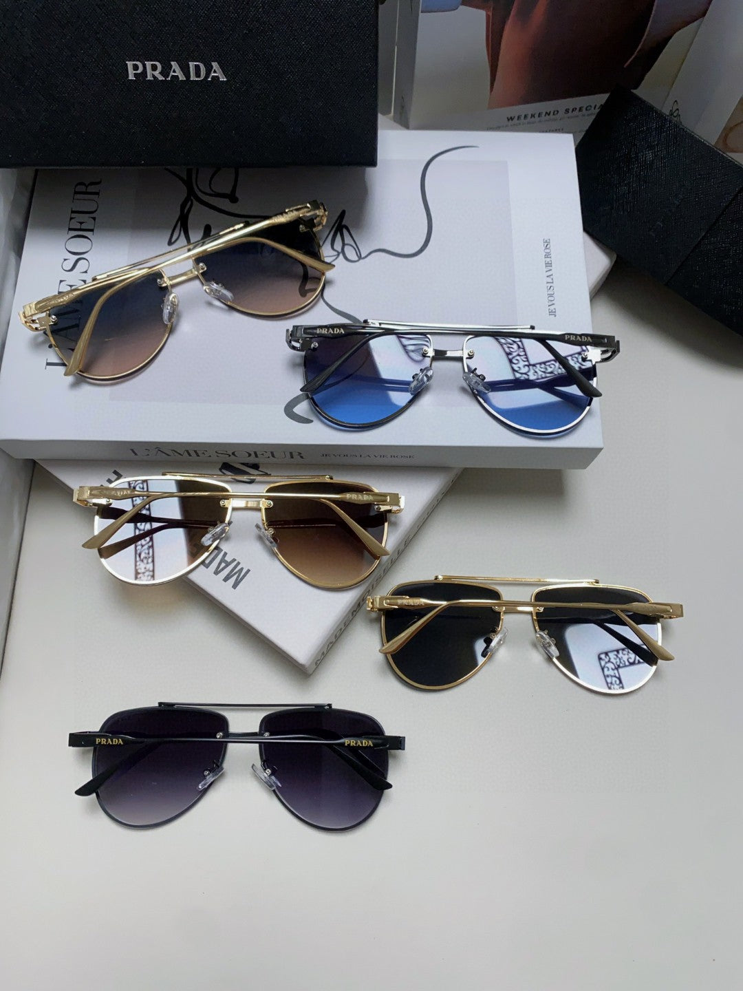 Prada Fashion Gray Lens Sunglasses for Men & Women - 487050 - detail image 8