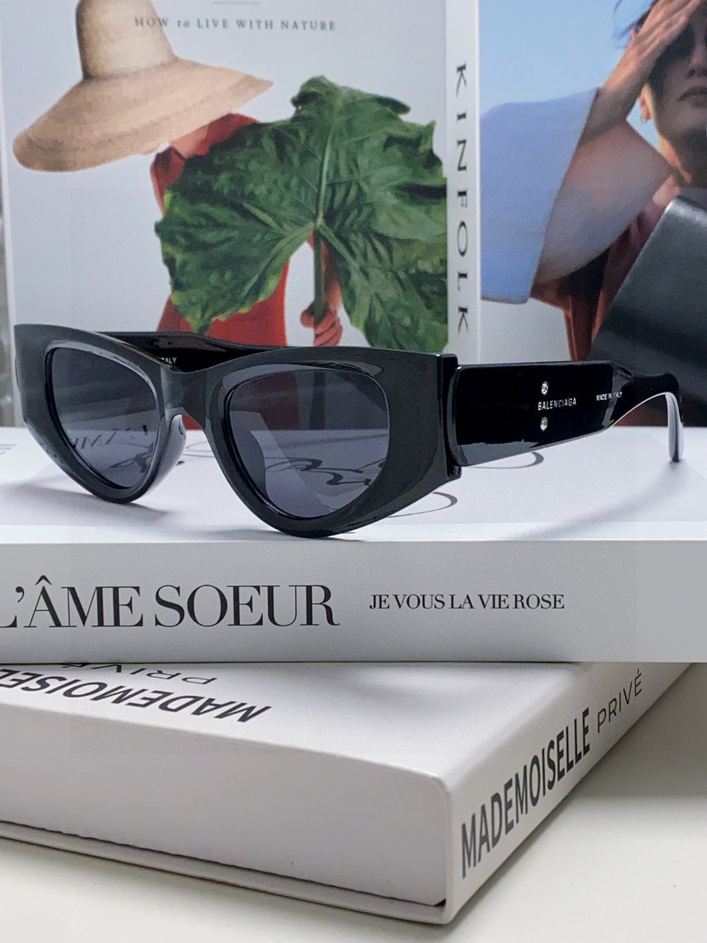 Balenciaga Polarized Cat-Eye Orange Lens Sunglasses for Men & Women - 358649 - detail image 2