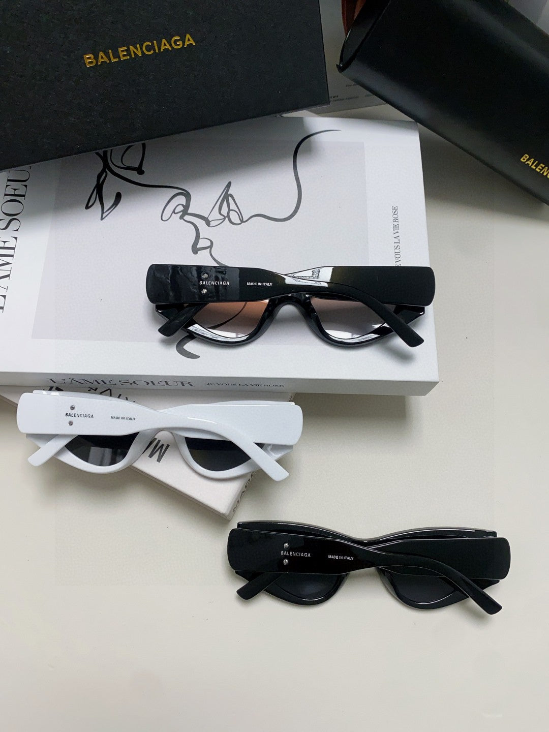 Balenciaga Polarized Cat-Eye Orange Lens Sunglasses for Men & Women - 358649 - detail image 10