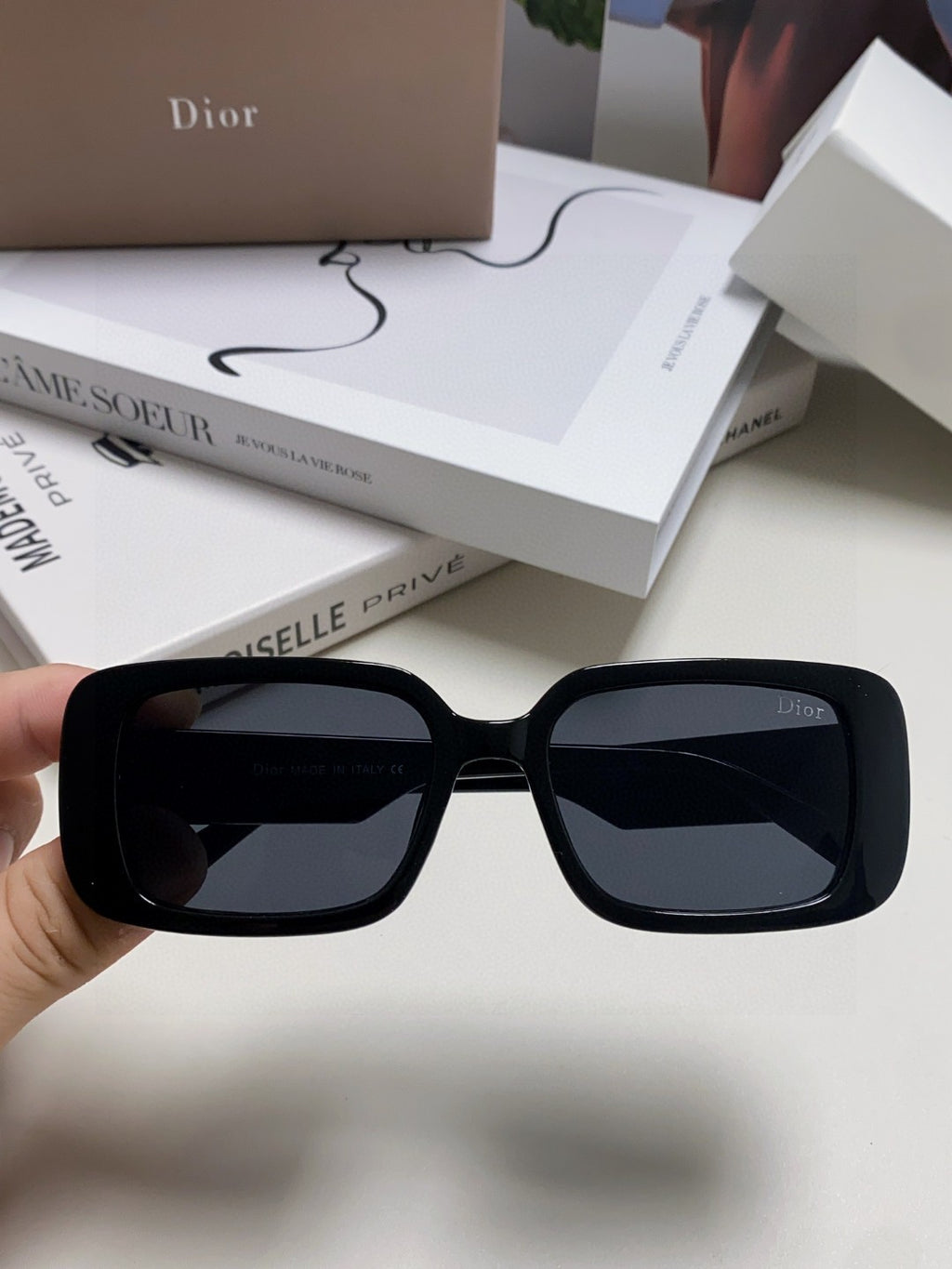 Dior Square Blue Lens Sunglasses for Women - detail image 3