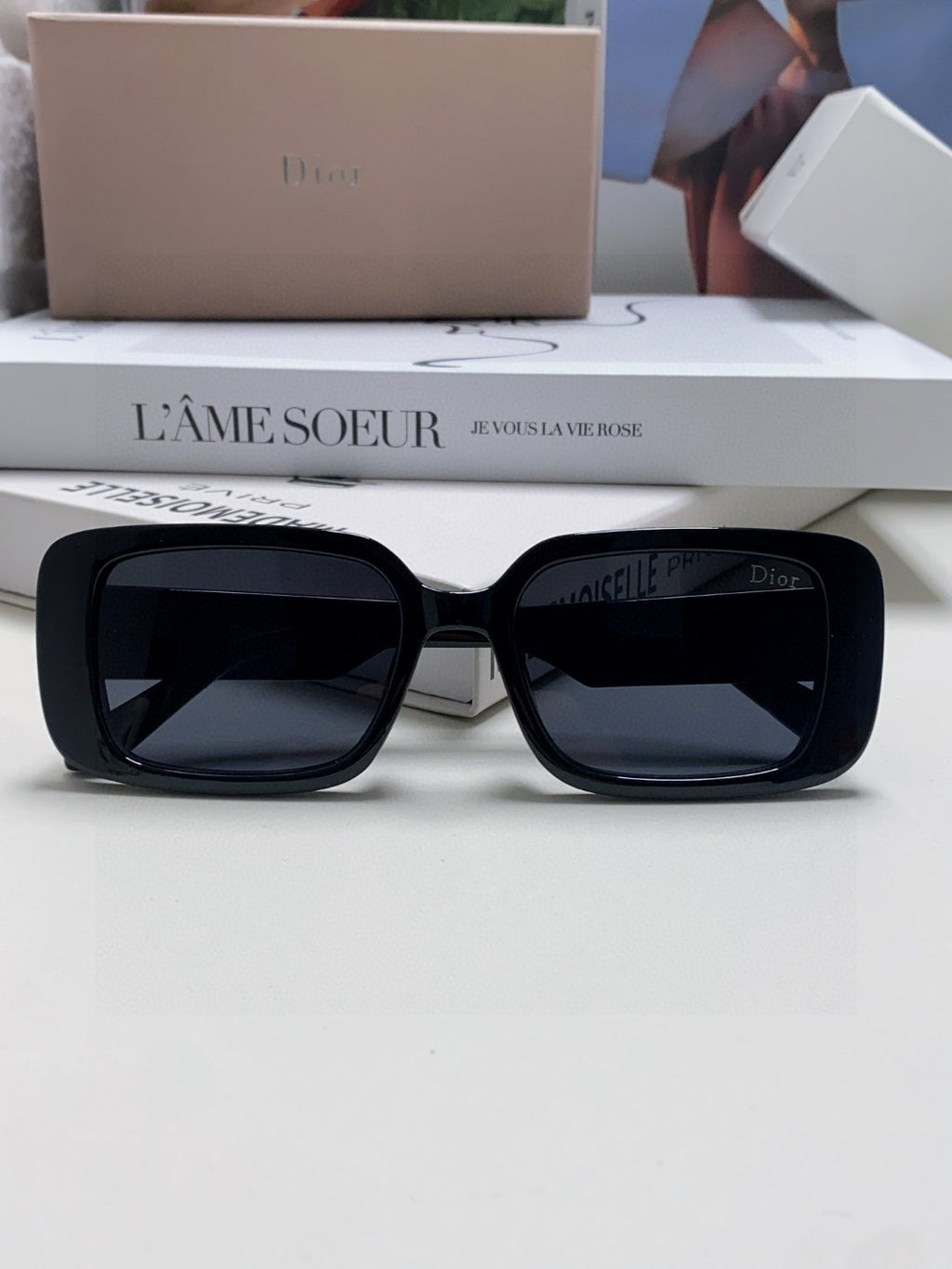 Dior Square Blue Lens Sunglasses for Women - detail image 6