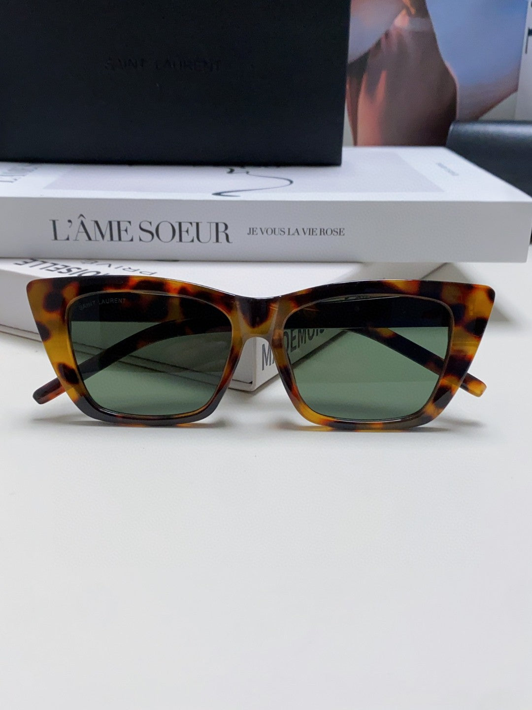 Saint Laurent Polarized Cat-Eye Silver Lens Sunglasses for Women - 465420 - detail image 6