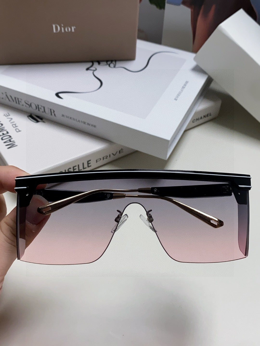 Dior Oversized Gray Lens Sunglasses for Men & Women - 371938 - detail image 3