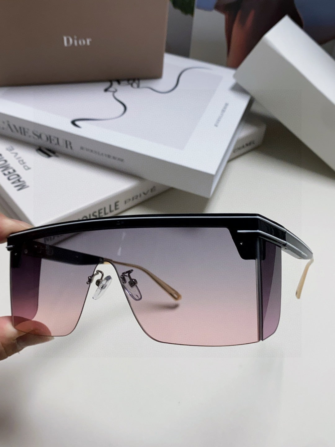 Dior Oversized Gray Lens Sunglasses for Men & Women - 371938 - detail image 5