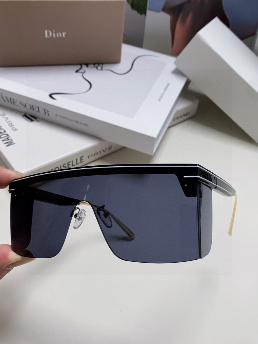 Dior Oversized Gold Lens Sunglasses for Men & Women - 371939 - detail image 5