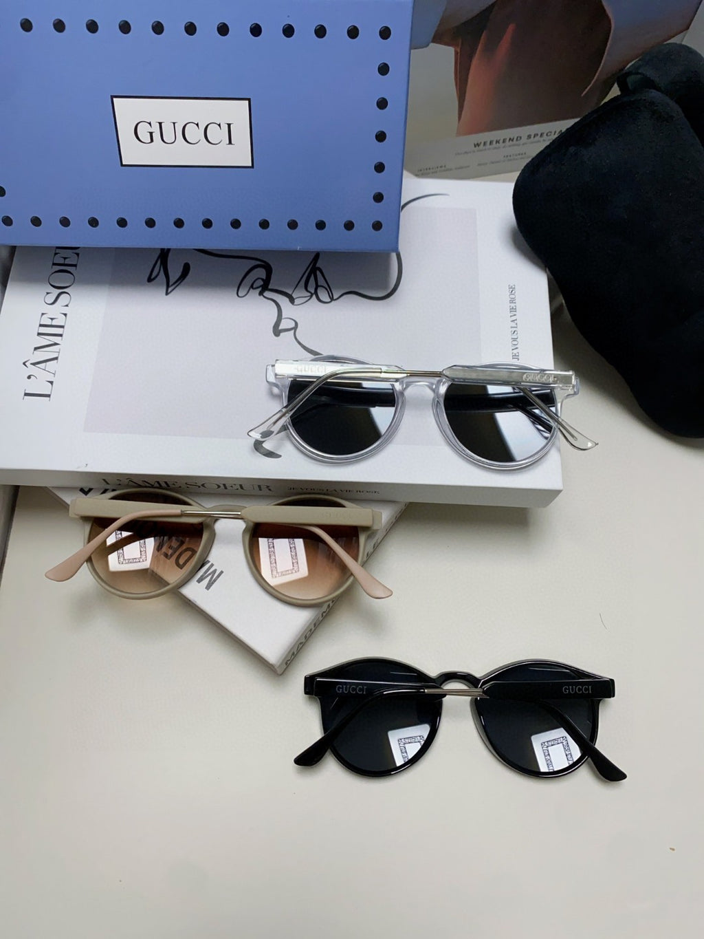 Gucci Round Blue Lens Sunglasses for Men & Women - detail image 8