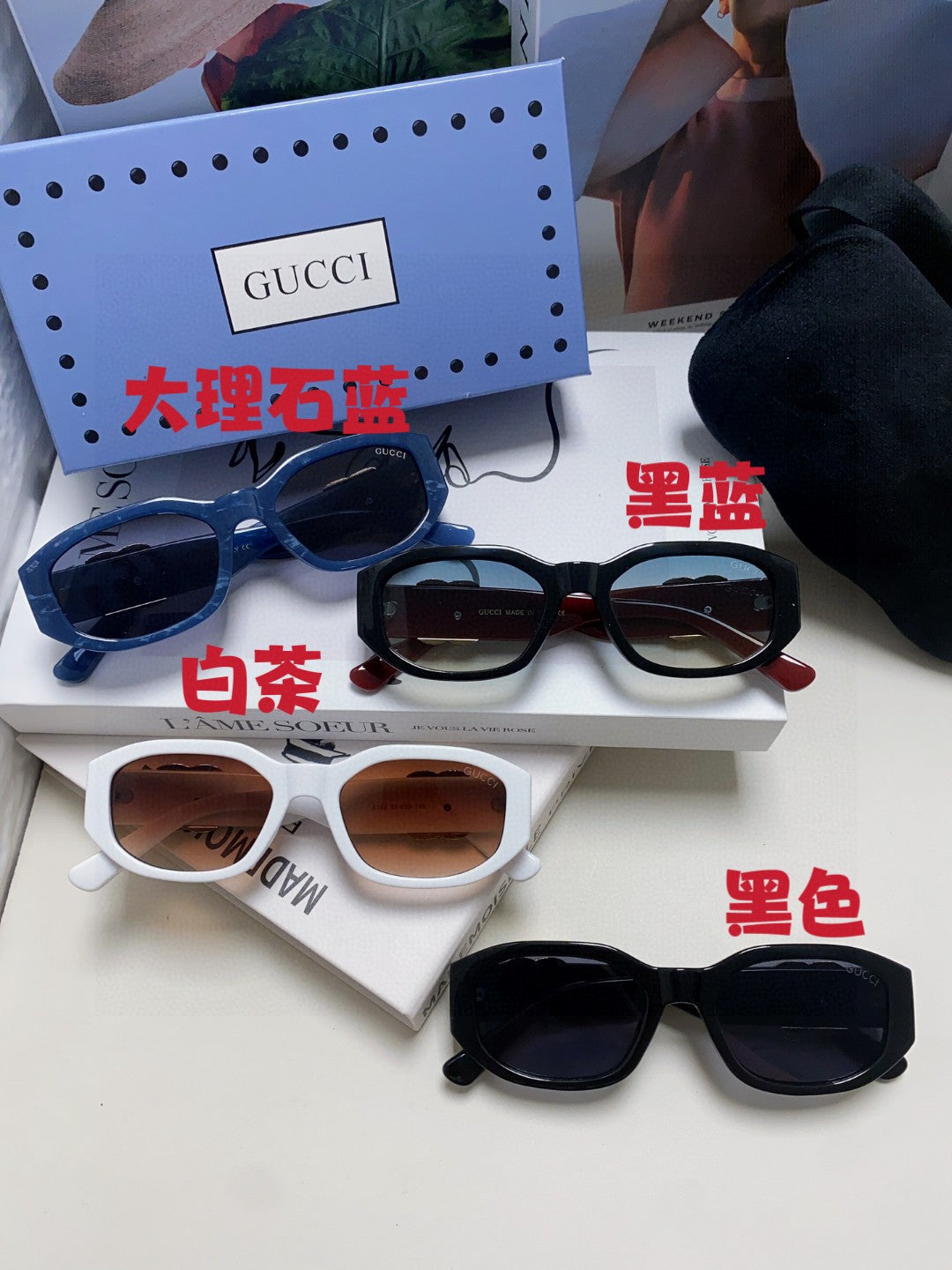 Gucci Round Blue Lens Sunglasses for Men & Women - 448810 - detail image 8