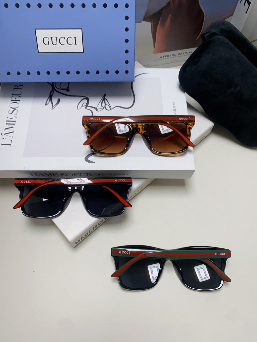 Gucci Fashion Black Lens Sunglasses for Men & Women - 448818 - detail image 8