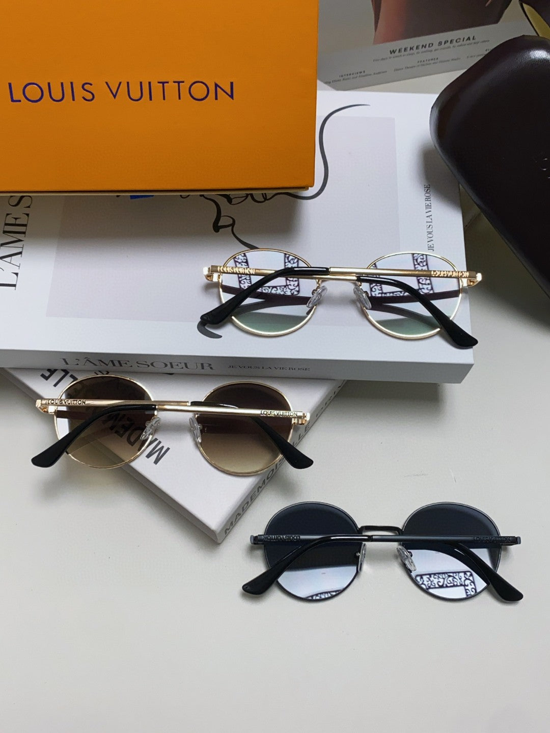 Louis Vuitton Metal Fashion Gray Lens Sunglasses for Men & Women - detail image 8