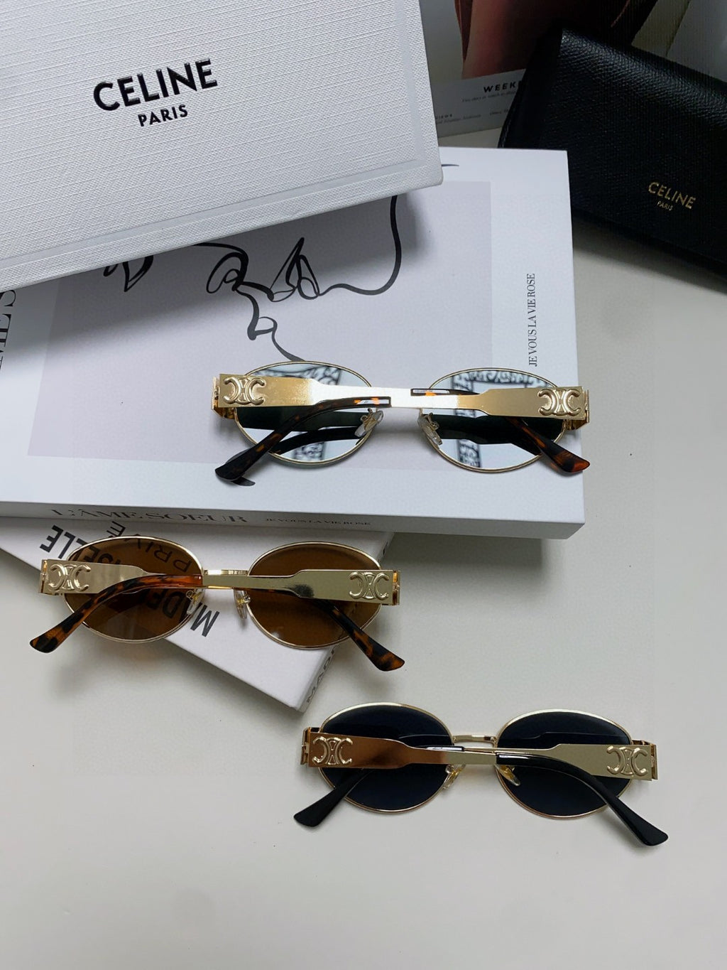 Celine Cat-Eye Red Lens Sunglasses for Men & Women - detail image 8