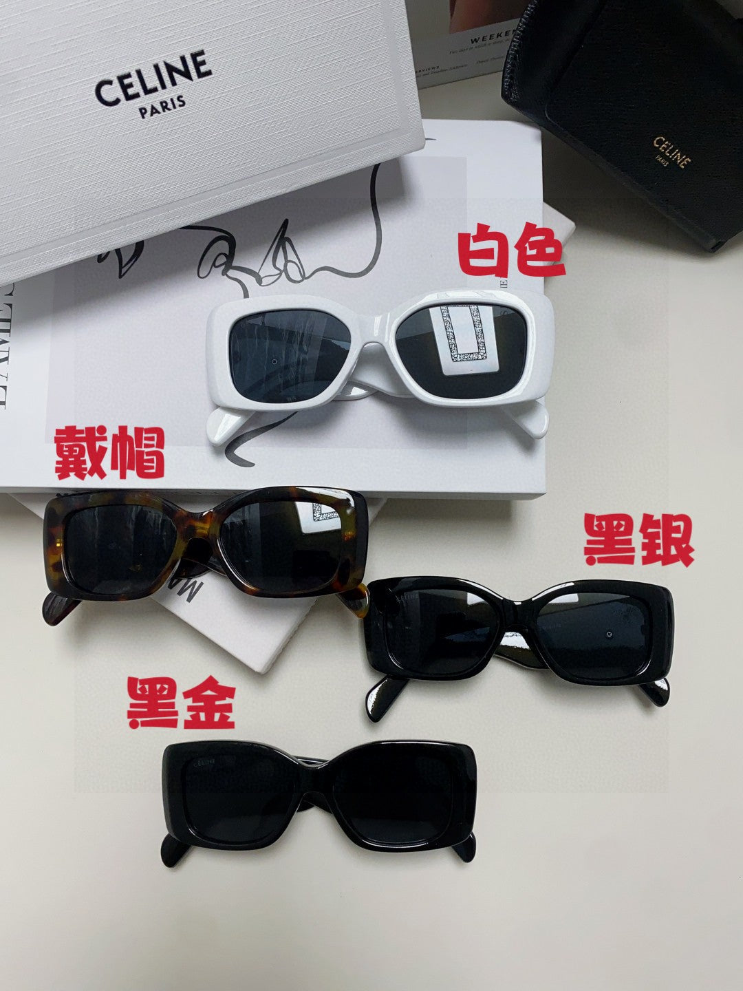 Celine Square Blue Lens Sunglasses for Women - detail image 8