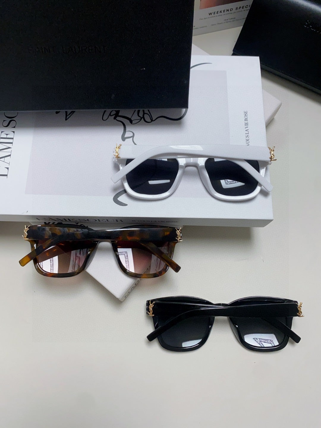 Saint Laurent Fashion Blue Lens Sunglasses for Women - detail image 7