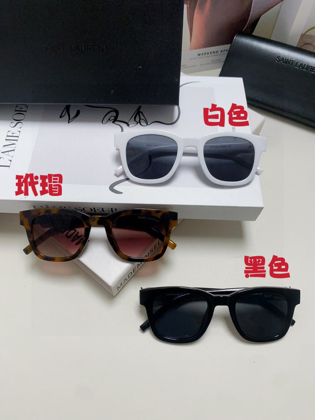 Saint Laurent Fashion Blue Lens Sunglasses for Women - detail image 8