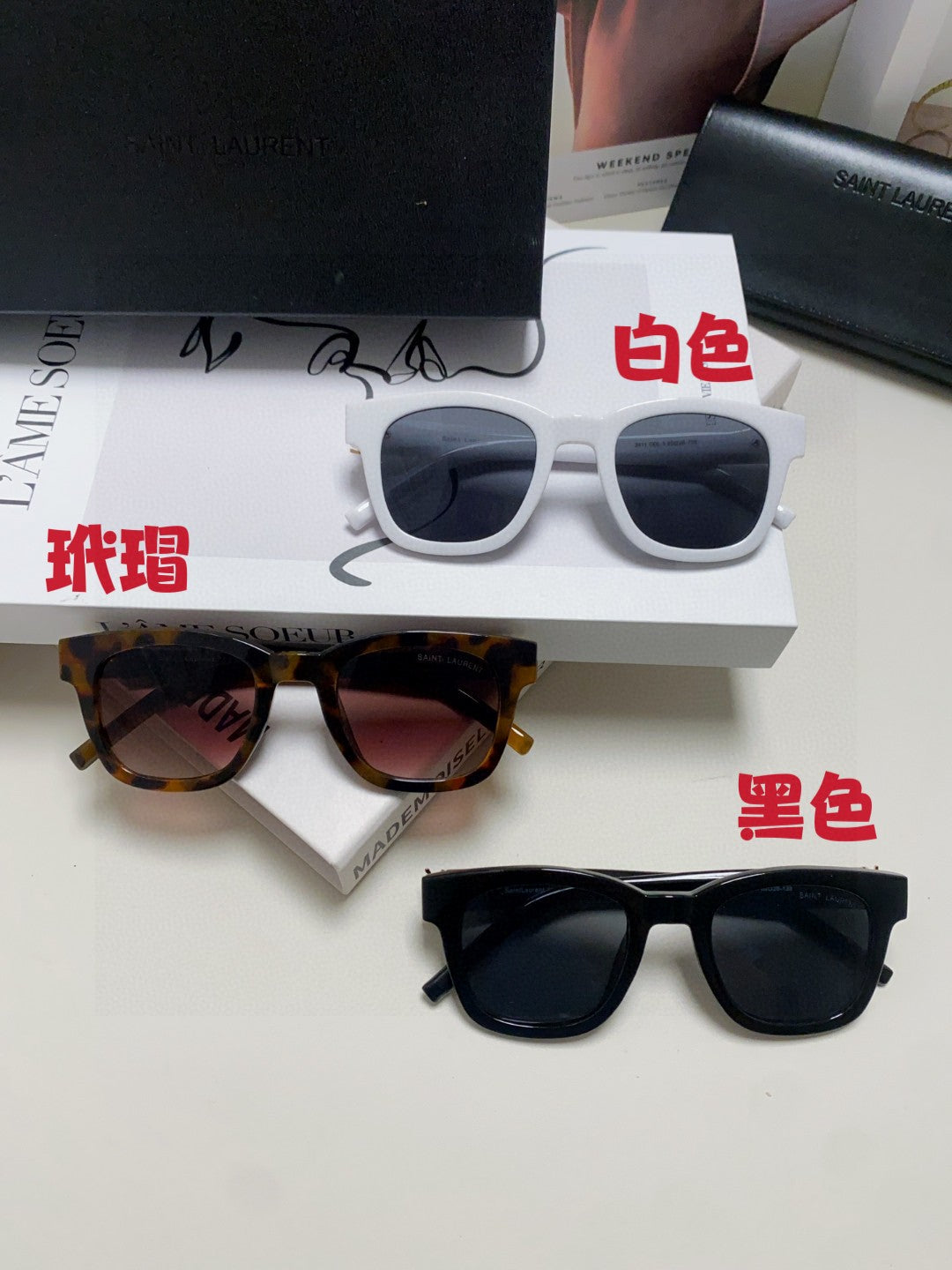 Saint Laurent Fashion Blue Lens Sunglasses for Women - detail image 8
