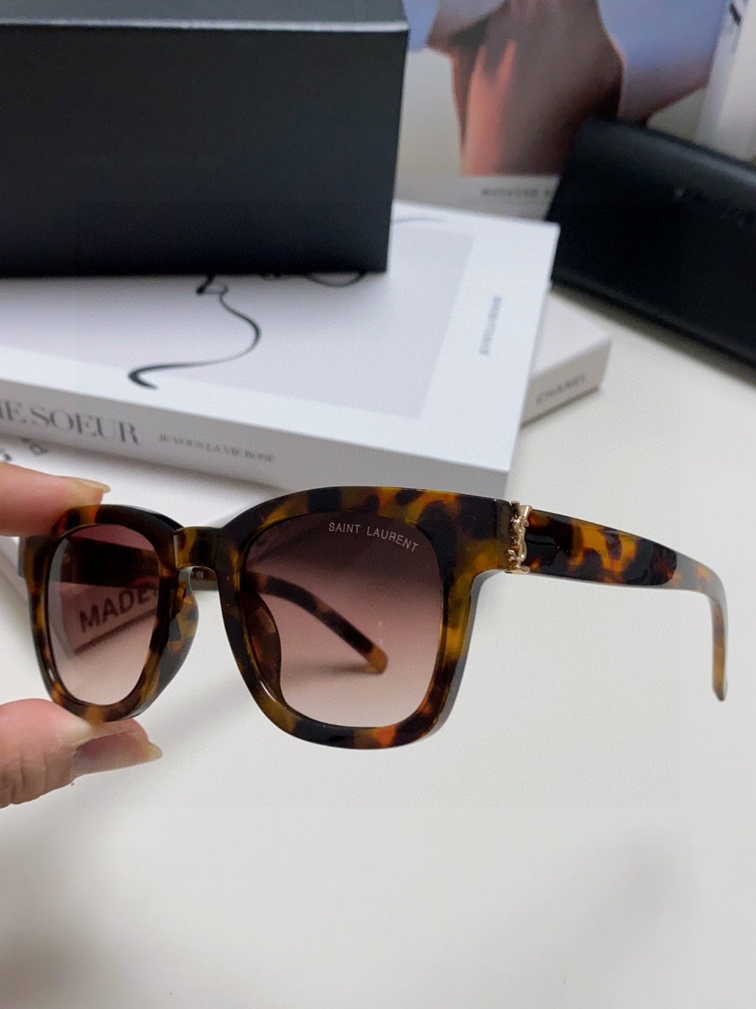 Saint Laurent Fashion Silver Lens Sunglasses for Women - detail image 4