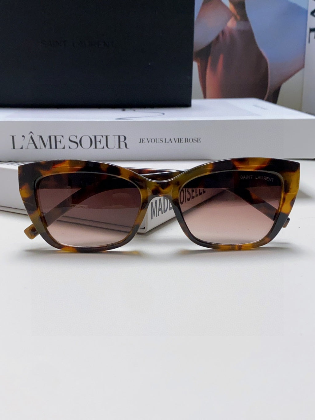 Saint Laurent Polarized Cat-Eye Black Lens Sunglasses for Women - 465422 - detail image 8