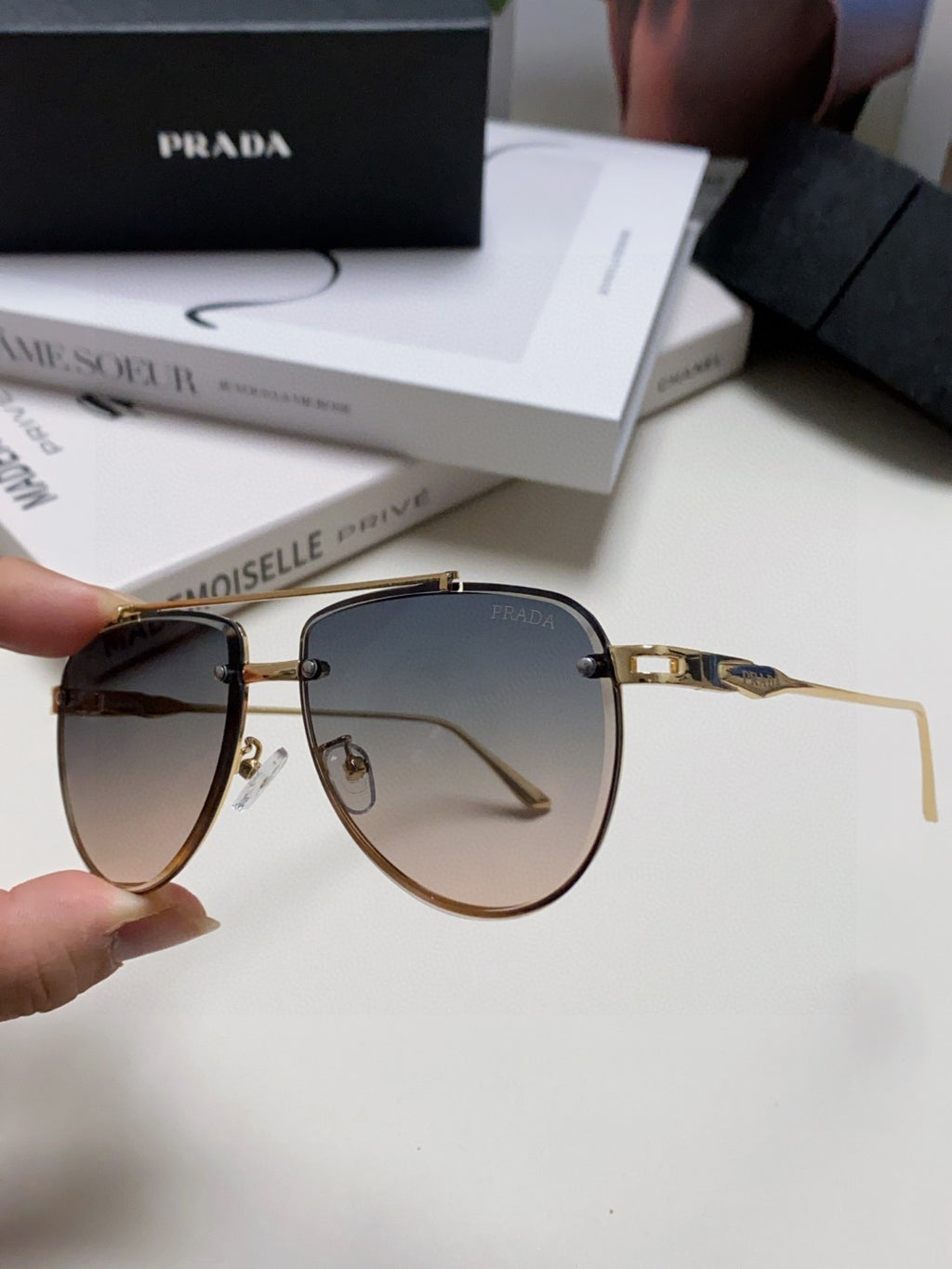 Prada Fashion Gray Lens Sunglasses for Men & Women - 465683 - detail image 5