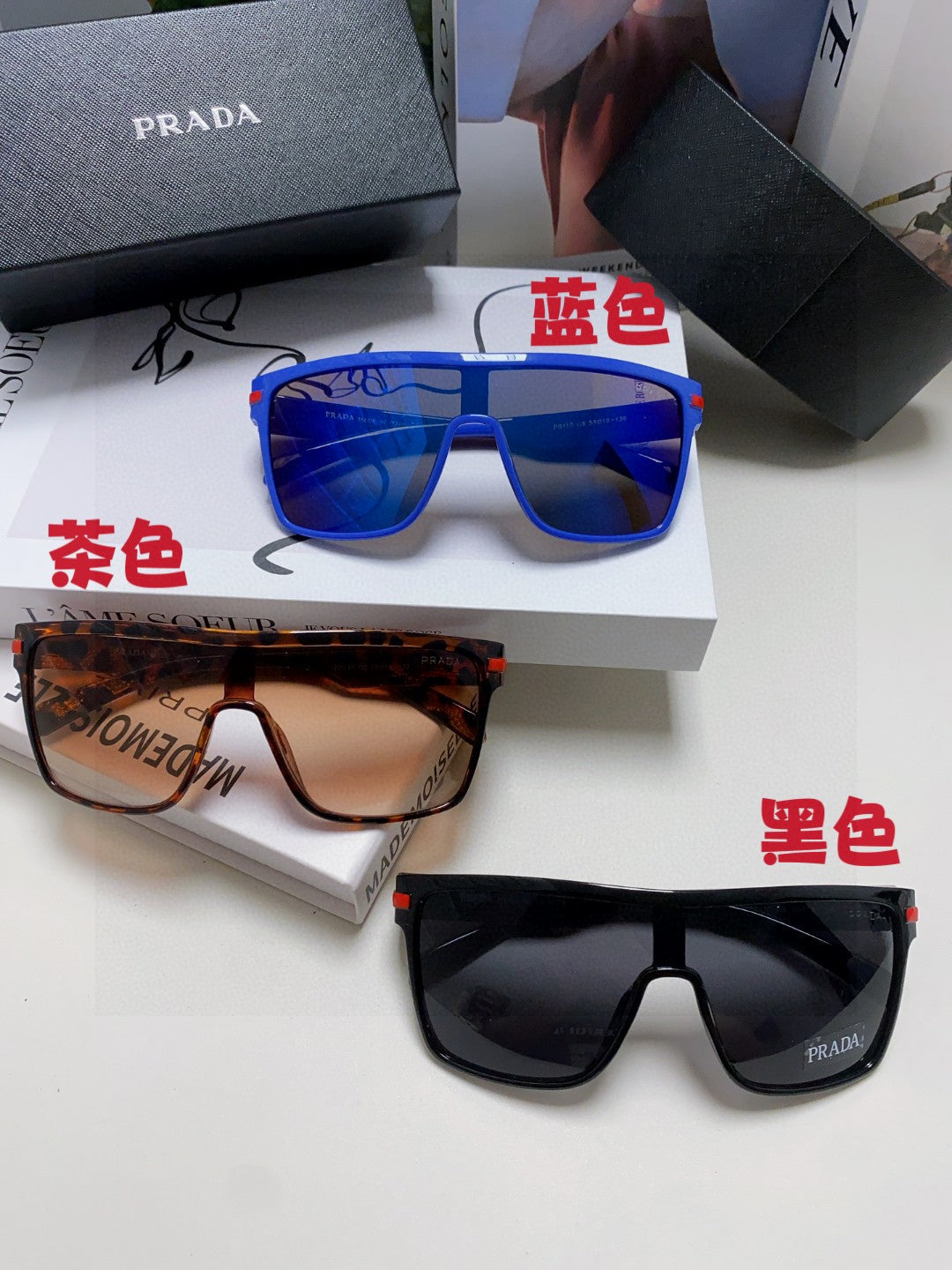 Prada Polarized Oversized Gray Lens Sunglasses for Men & Women - detail image 9