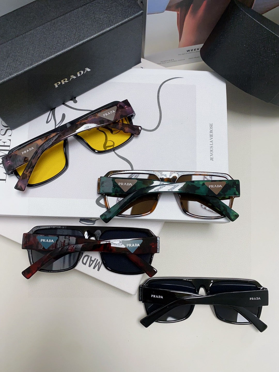Prada Aviator Pink Lens Sunglasses for Men - detail image 7
