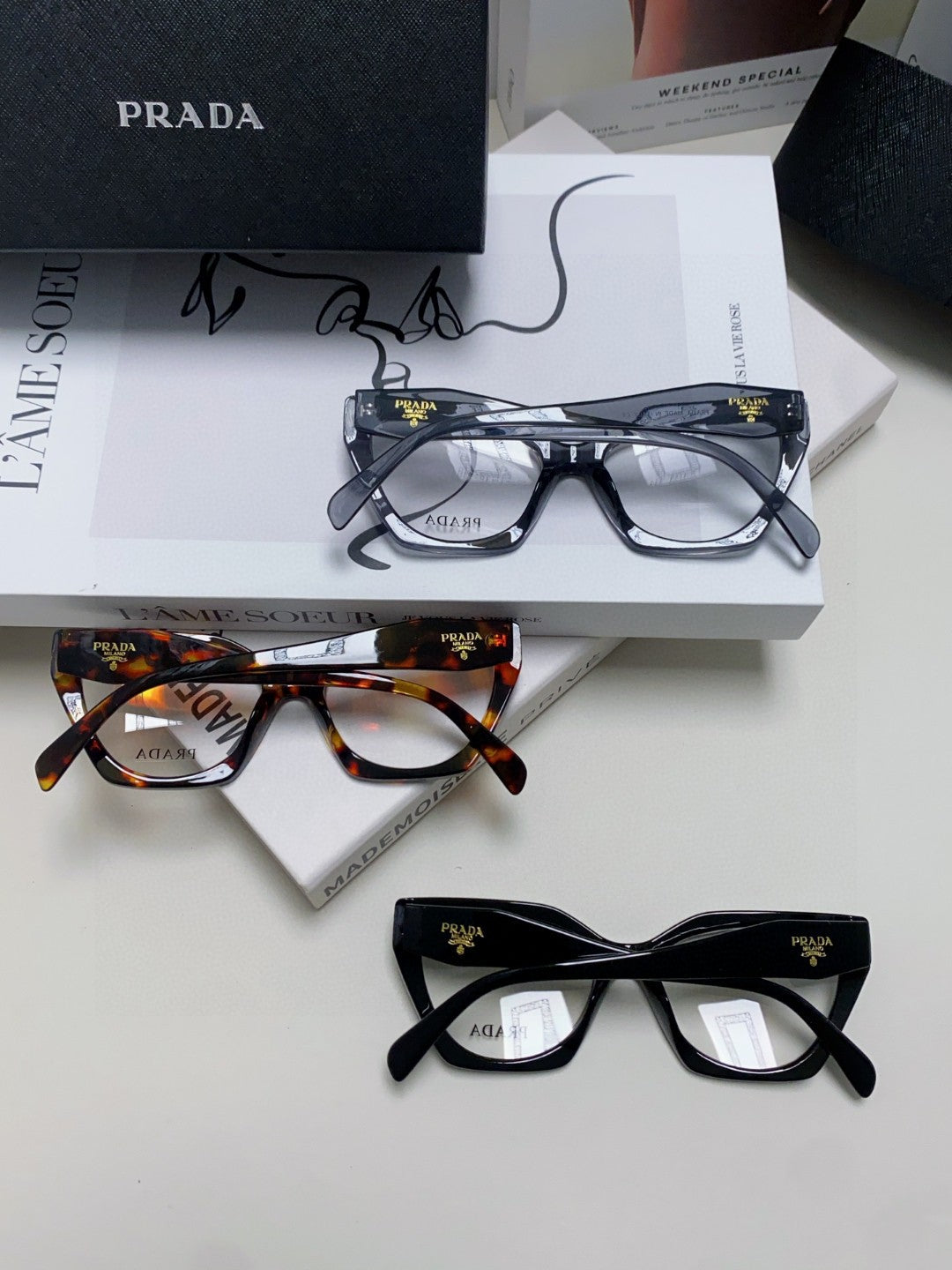 Prada Cat-Eye Gray Lens Sunglasses for Men & Women - 465678 - detail image 8