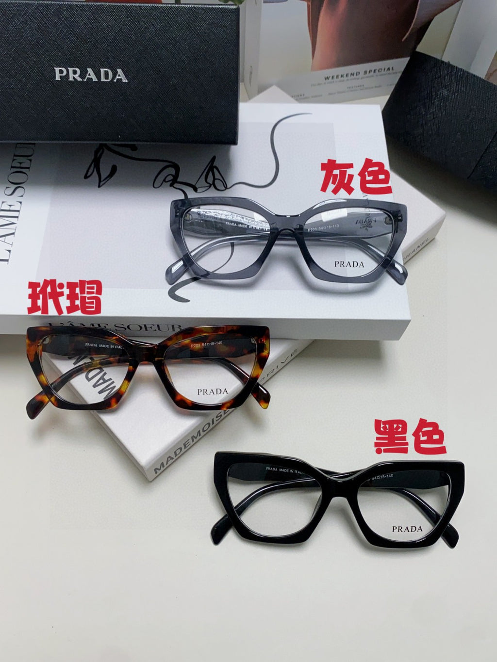 Prada Cat-Eye Silver Lens Sunglasses for Men & Women - detail image 9