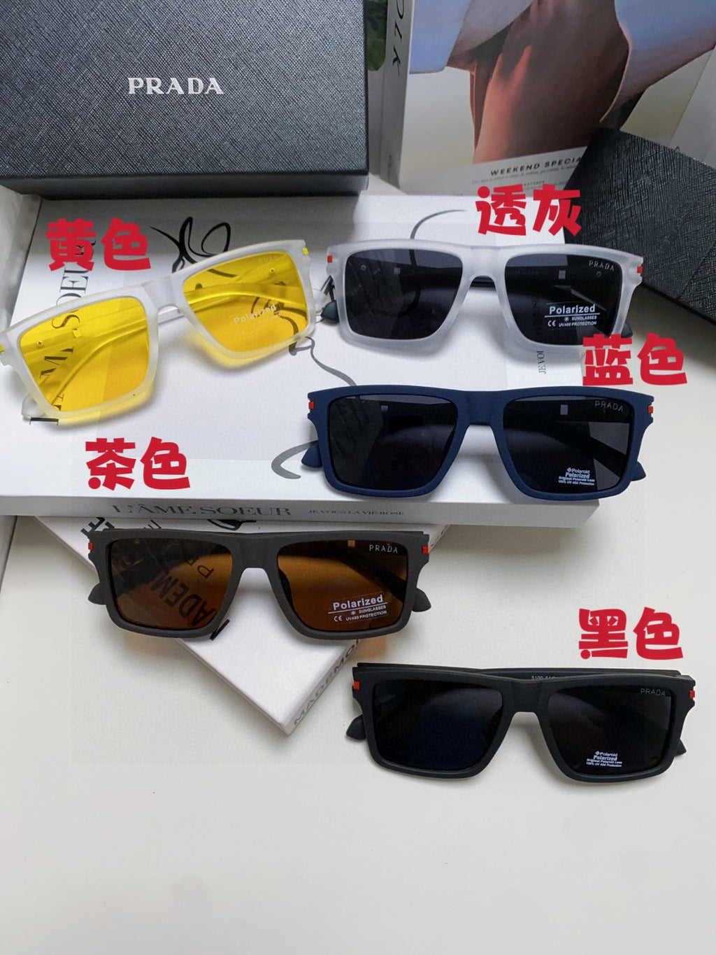 Prada Fashion Gray Lens Sunglasses for Men & Women - 465535 - detail image 9