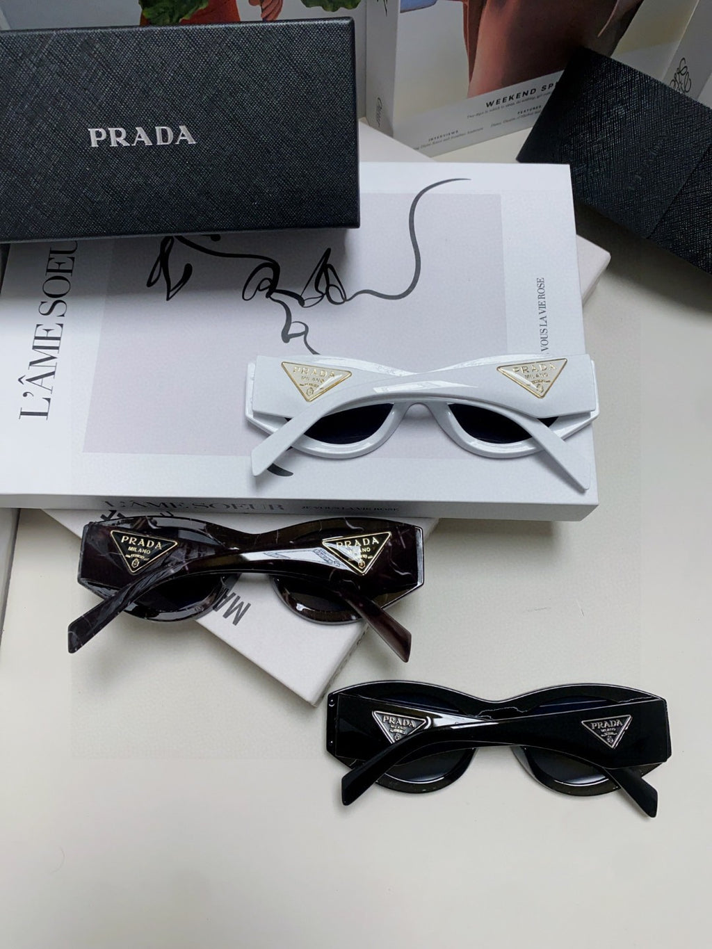 Prada Cat-Eye Gray Lens Sunglasses for Men & Women - 465546 - detail image 8