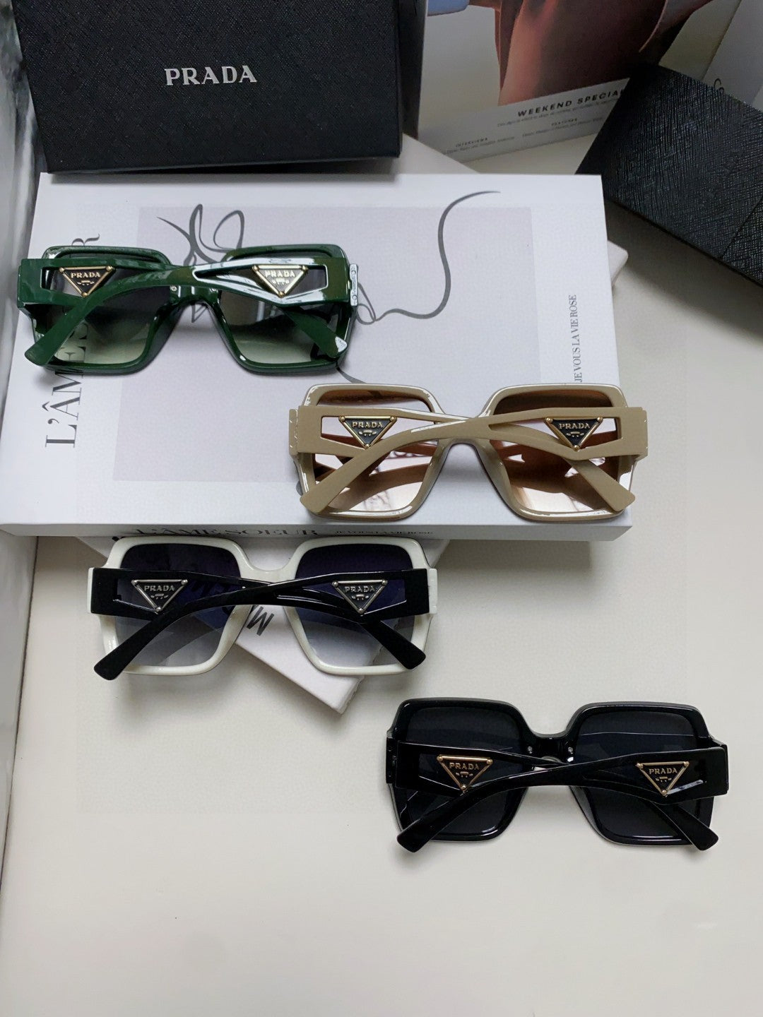 Prada Polarized Oversized Silver Lens Sunglasses for Men & Women - detail image 8