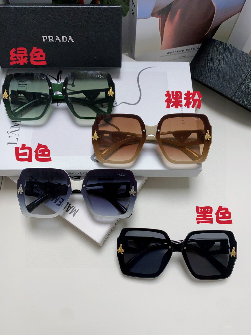 Prada Polarized Oversized Silver Lens Sunglasses for Men & Women - detail image 9
