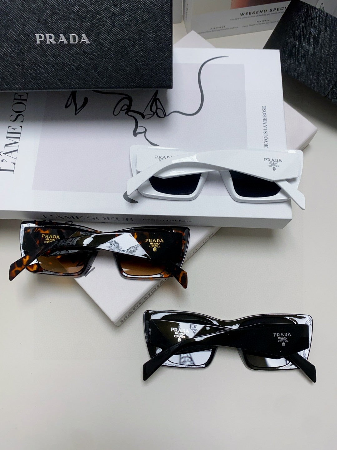 Prada 08YSF Browline Silver Lens Sunglasses for Men & Women - detail image 8