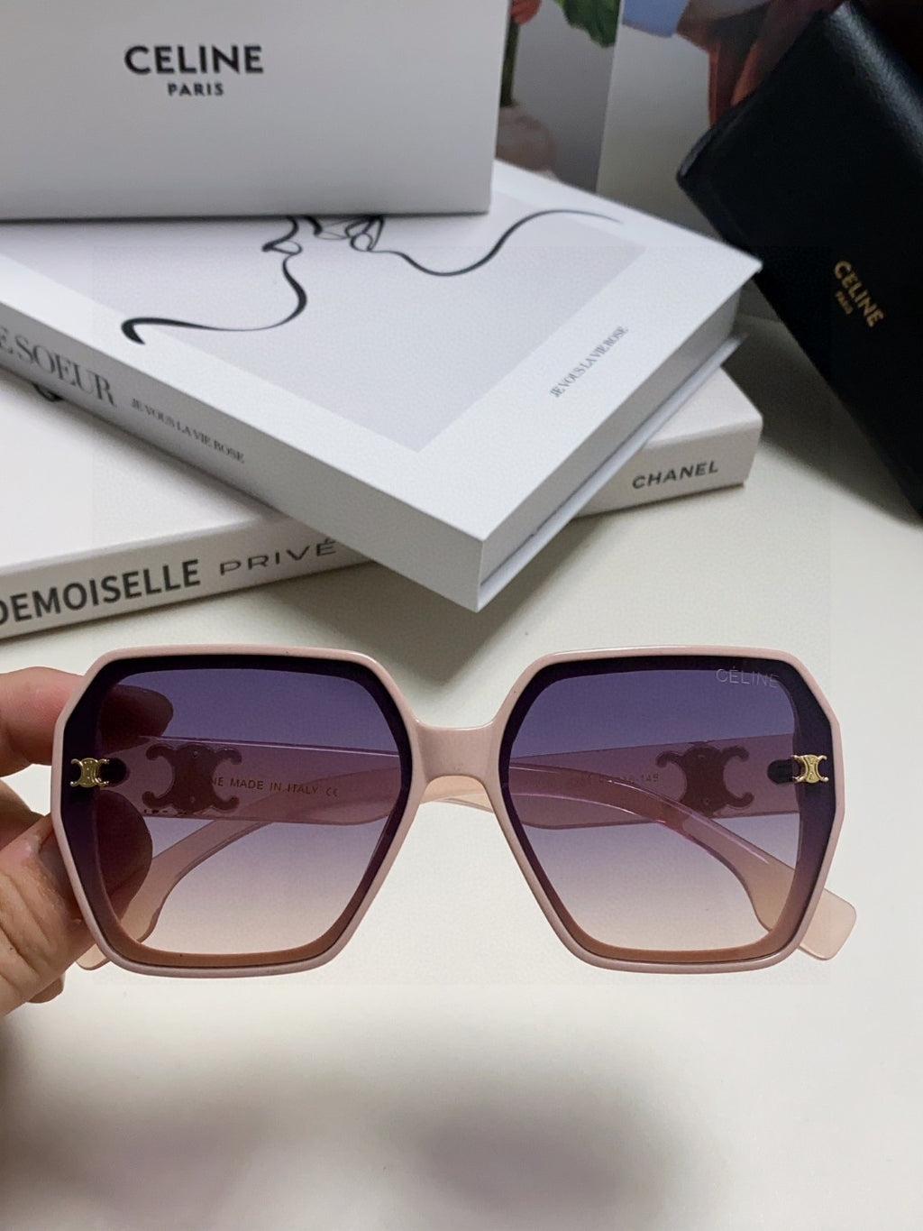 Celine Square Purple Lens Sunglasses for Men & Women - detail image 3