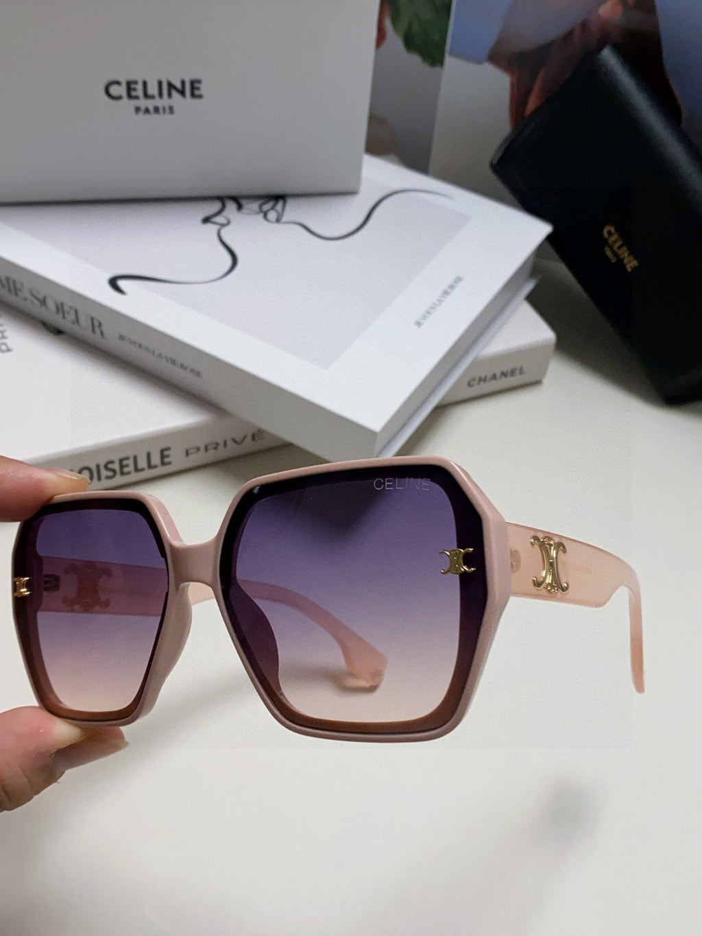 Celine Square Purple Lens Sunglasses for Men & Women - detail image 5