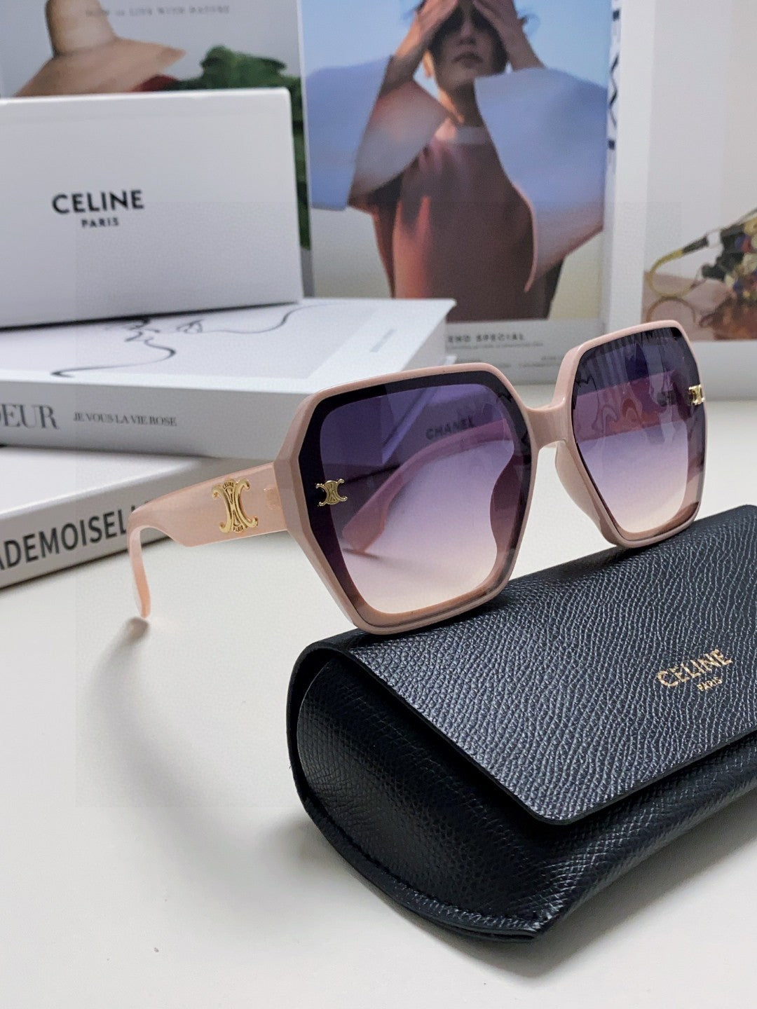 Celine Square Purple Lens Sunglasses for Men & Women - 415649 - detail image 7