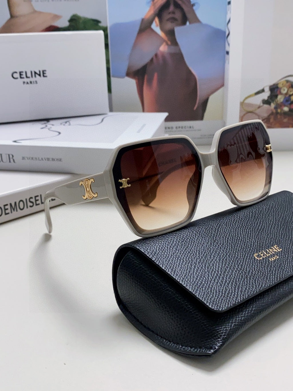 Celine Square Red Lens Sunglasses for Men & Women - 486936 - detail image 7