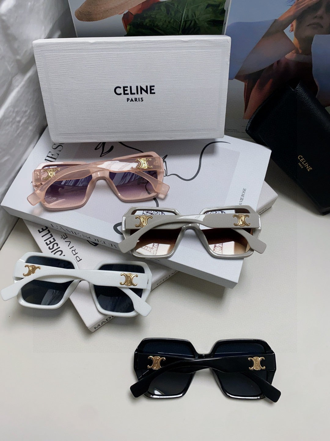 Celine Square Gold Lens Sunglasses for Men & Women - detail image 8