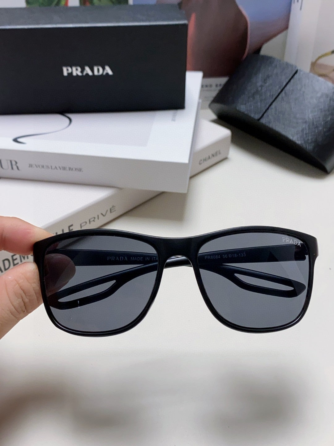 Prada Polarized Fashion Blue Lens Sunglasses for Men & Women - detail image 2