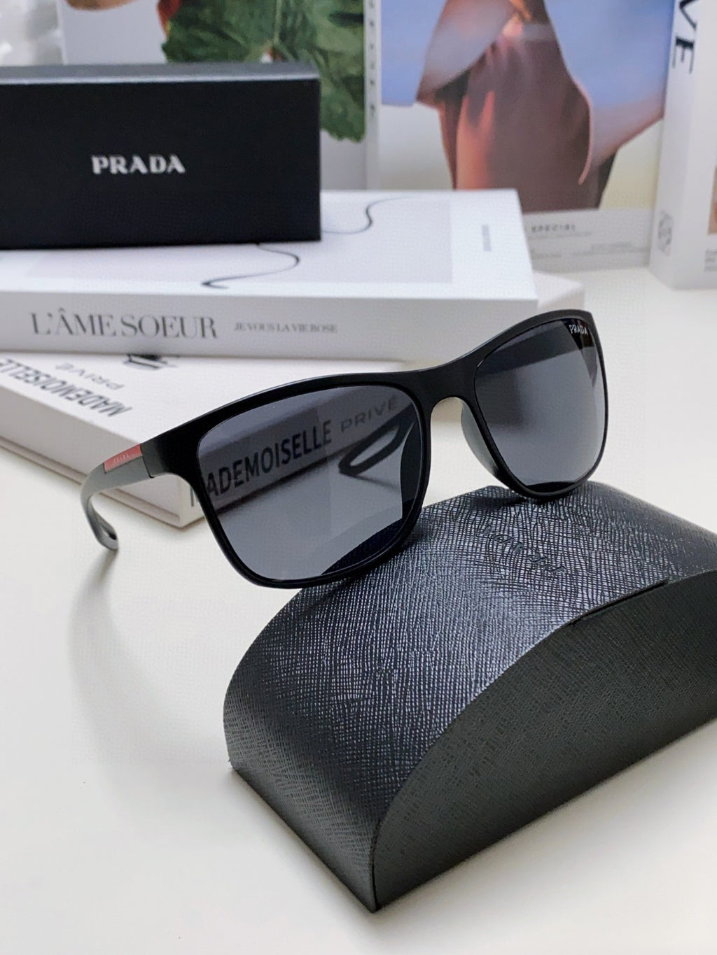 Prada Polarized Fashion Blue Lens Sunglasses for Men & Women - detail image 6