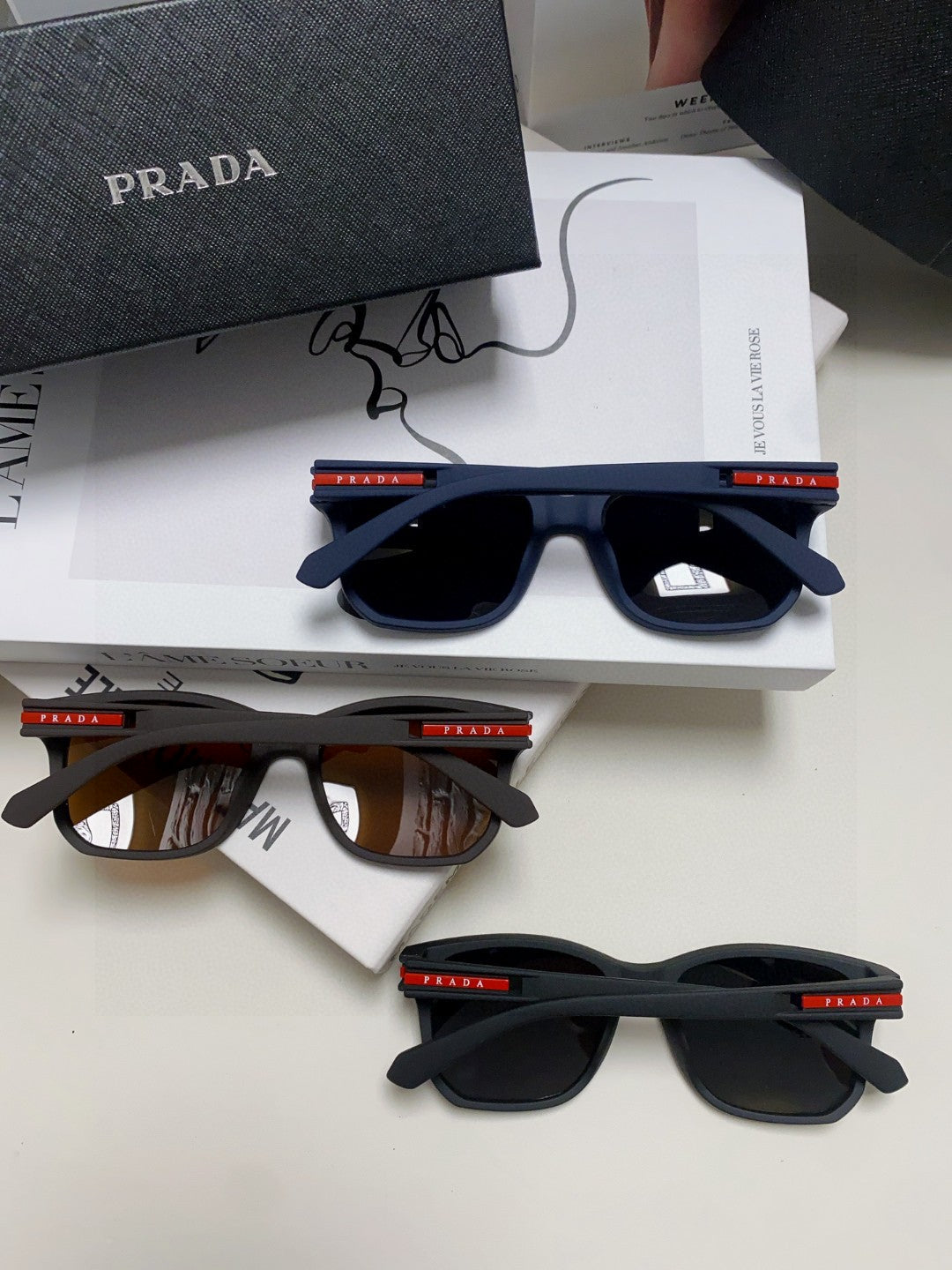 Prada Fashion Black Lens Sunglasses for Men & Women - 415711 - detail image 8