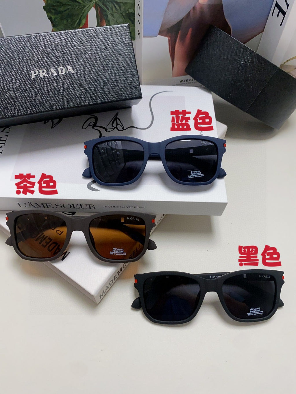 Prada Fashion Black Lens Sunglasses for Men & Women - 487115 - detail image 9