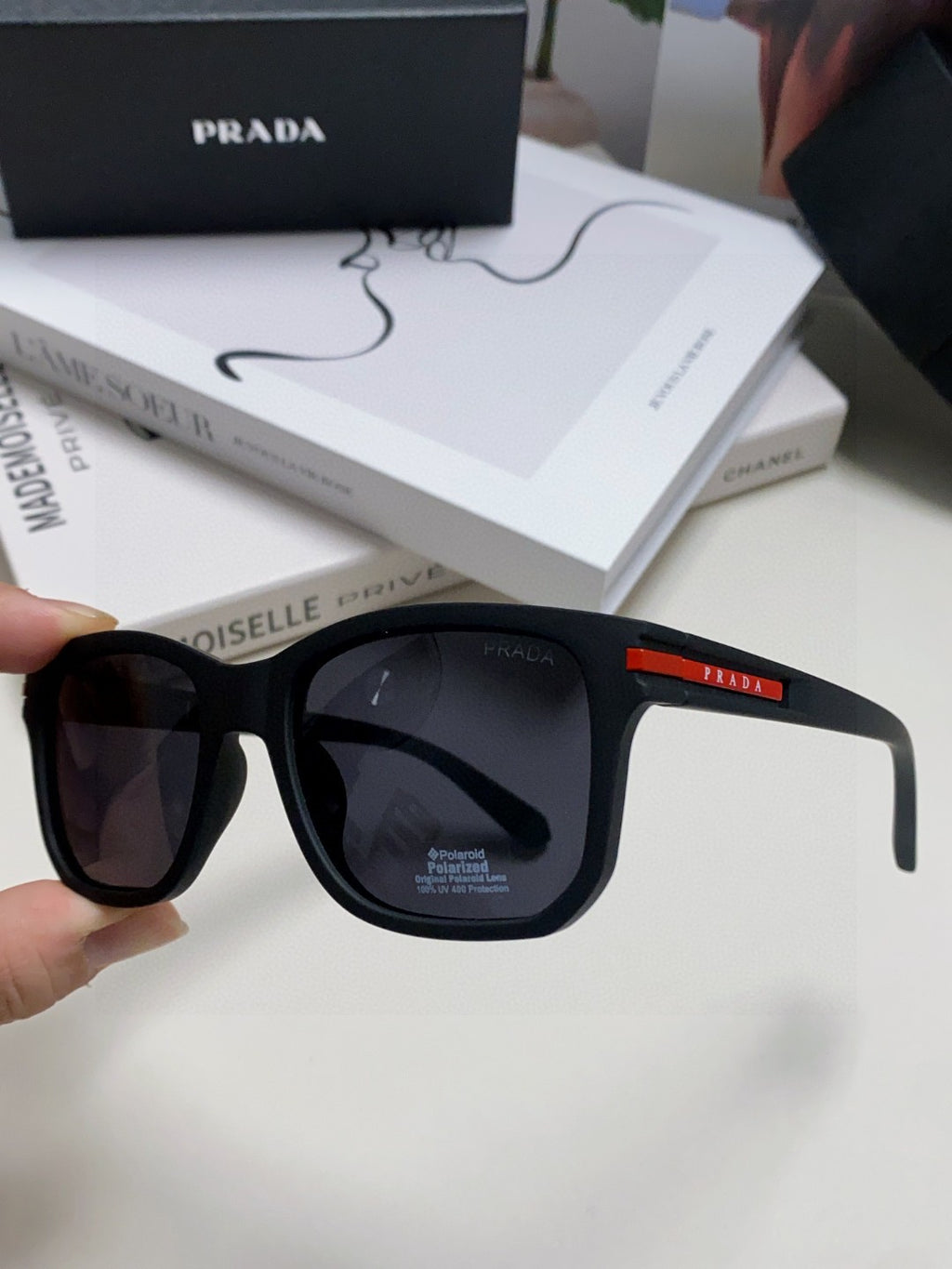 Prada Fashion Black Lens Sunglasses for Men & Women - 415713 - detail image 5