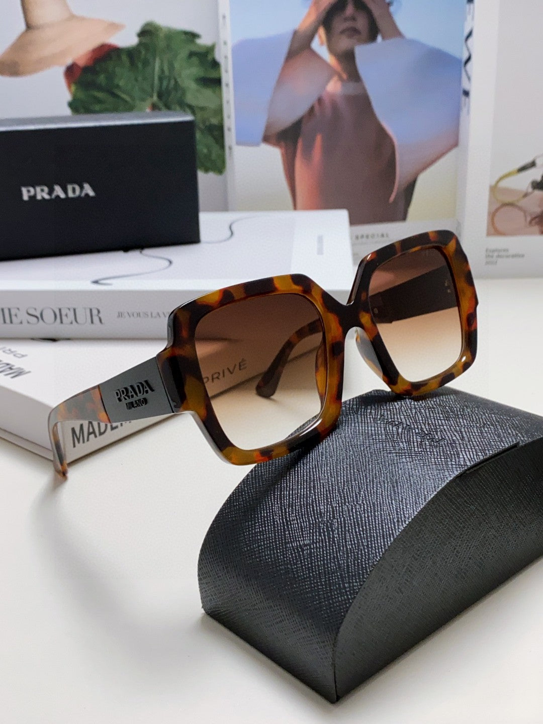 Prada Fashion Brown Lens Sunglasses for Men & Women - 415715 - detail image 9