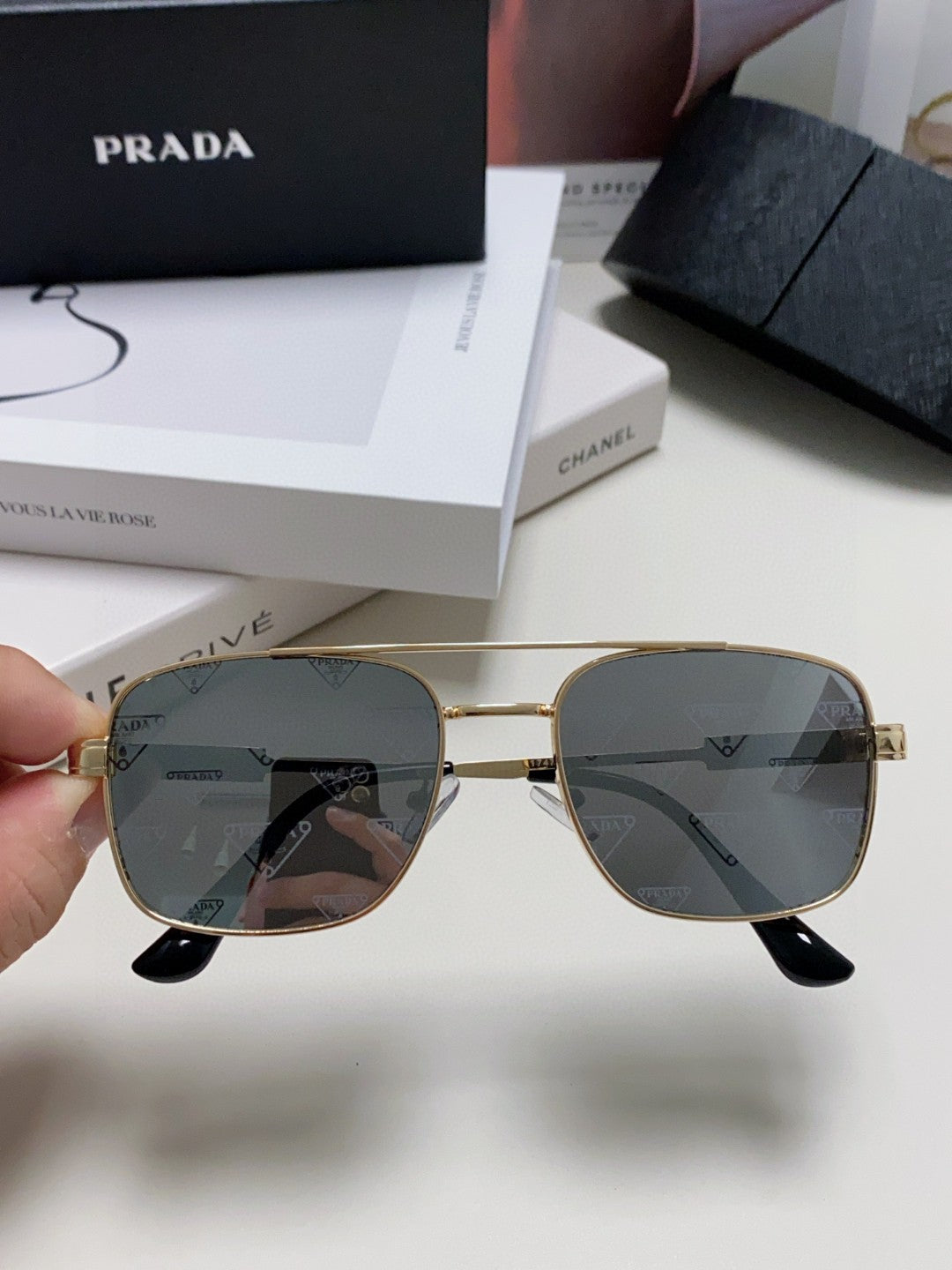 Prada Square Silver Lens Sunglasses for Men & Women - 487175 - detail image 3