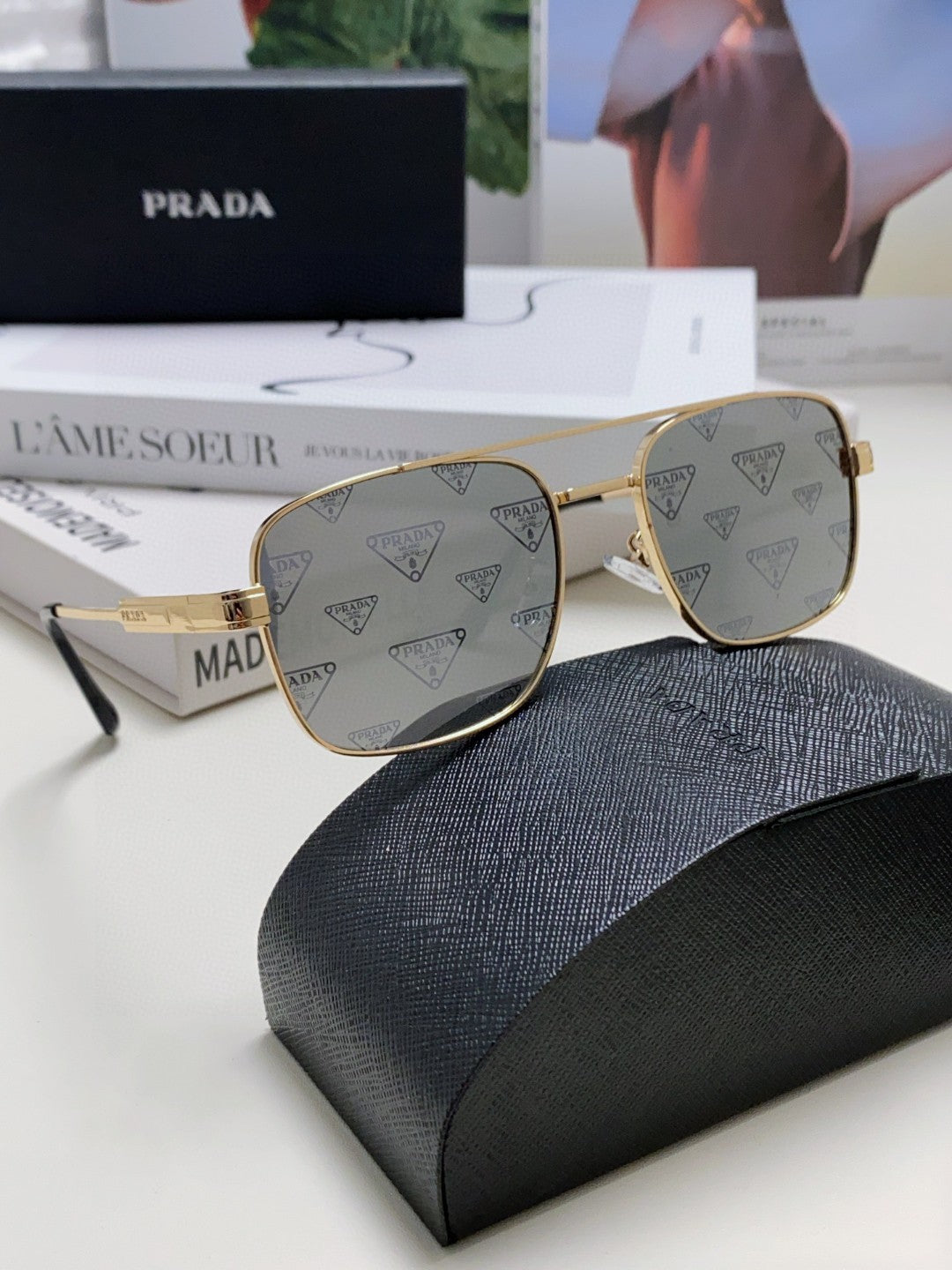 Prada Square Silver Lens Sunglasses for Men & Women - 432160 - detail image 7
