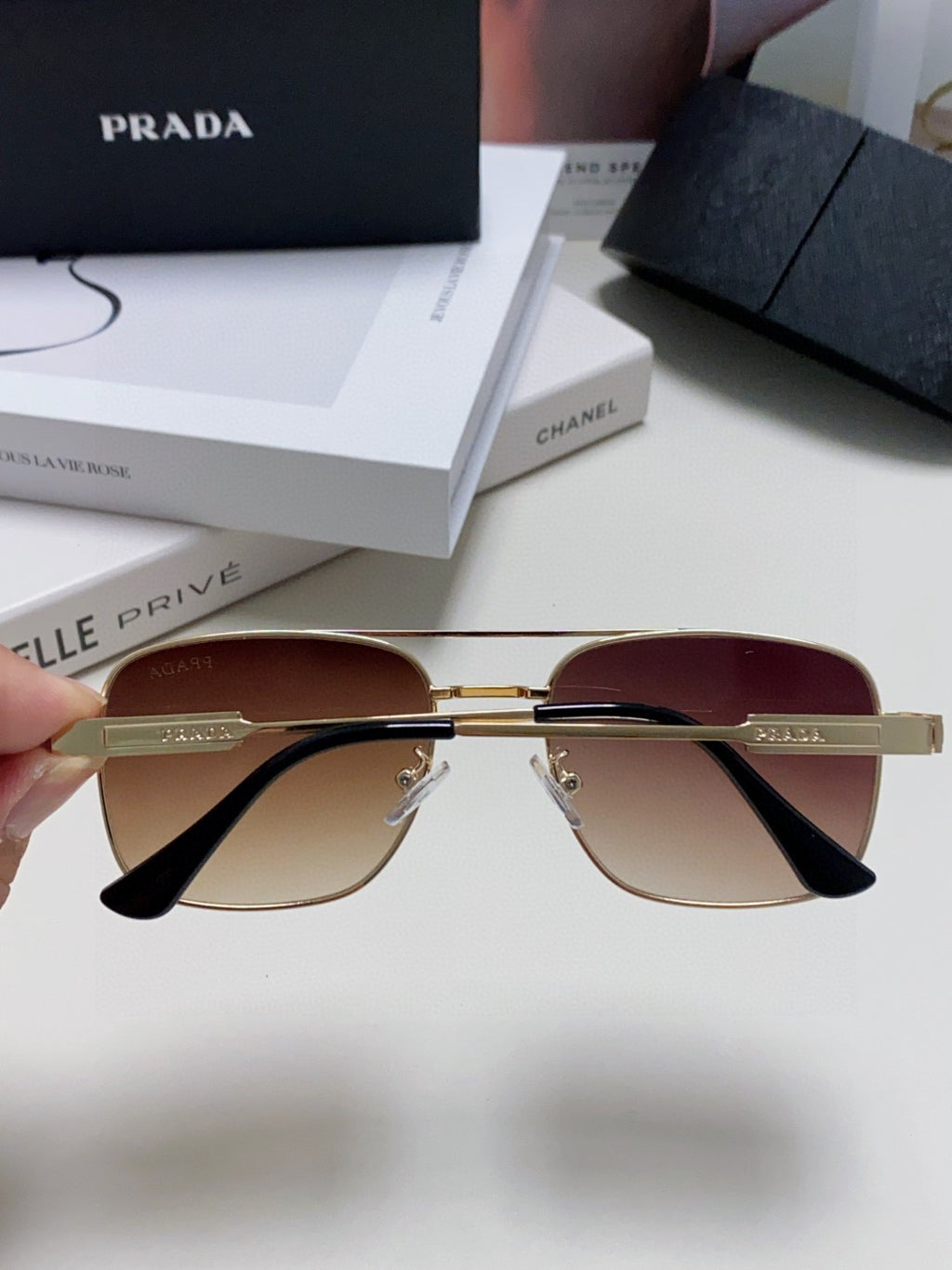 Prada Square Silver Lens Sunglasses for Men & Women - detail image 3