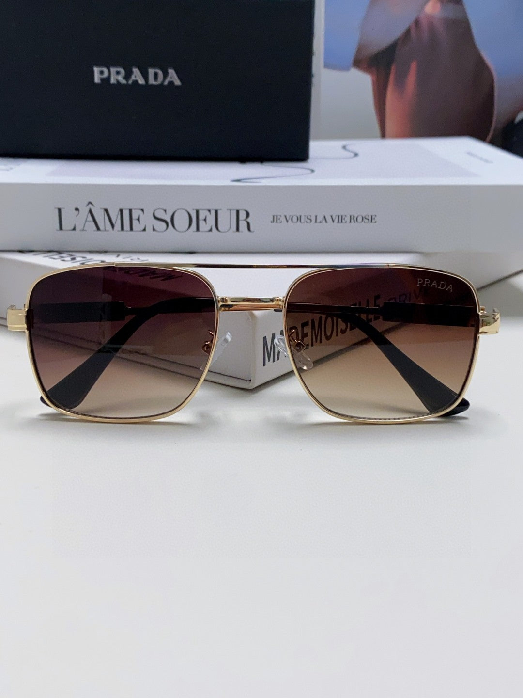 Prada Square Silver Lens Sunglasses for Men & Women - detail image 5