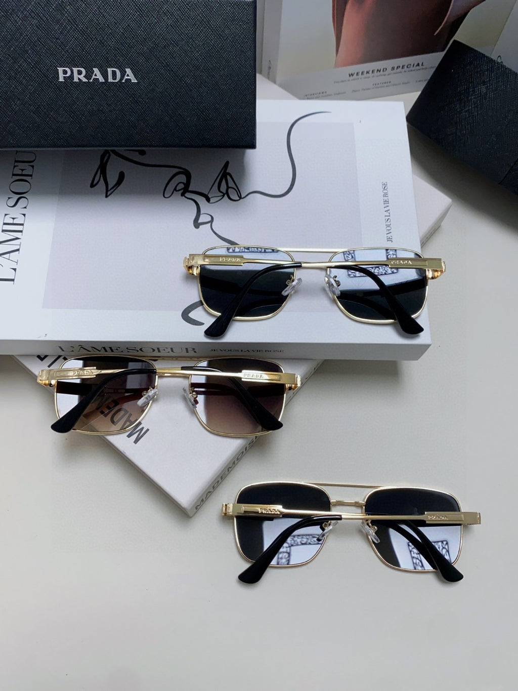 Prada Square Silver Lens Sunglasses for Men & Women - 432161 - detail image 7